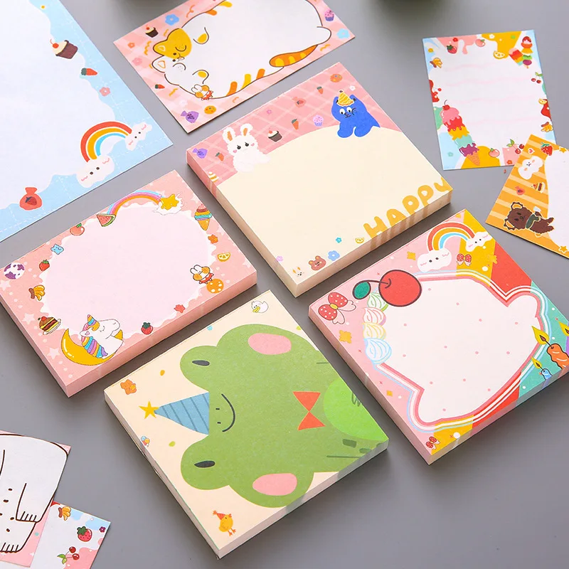 

Non-adhesive Cute Stationery Animals Memo Pads Kawaii Paper Stickers Diary DIY Scrapbooking Label Sticker Stationery Items