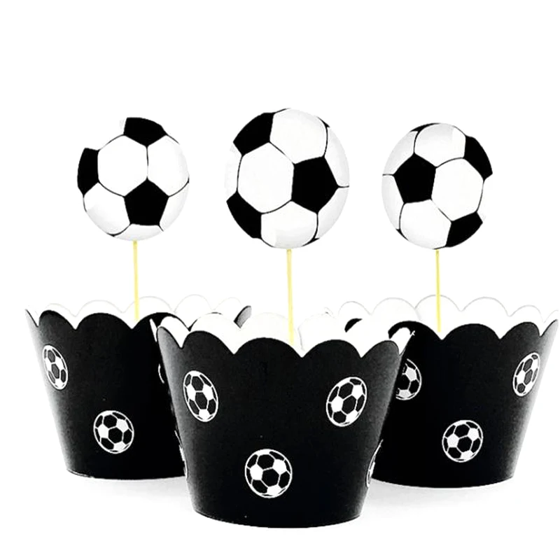 Мальчики выступает поставки футбольной тематикой для капкейка Торт обертки