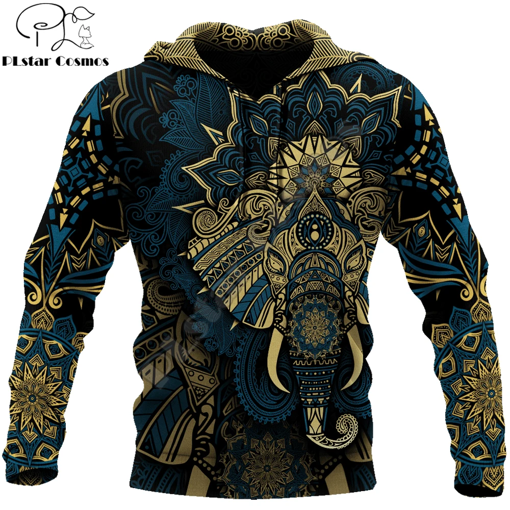 

2021 Autumn Mens Hoodie Elephant Royal Mandala 3D All Over Printed hoodies and Sweatshirt Unisex Casual Stree Sportswear DW782
