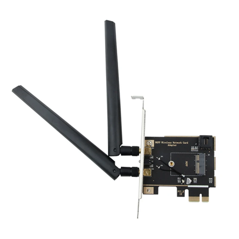 

WiFi 6 Intel AX210 AX200 9260 8265 8260 M.2 To PCI Express 1X Wireless Adapter Converter Antenna NGFF M.2 WiFi Bluetooth Card