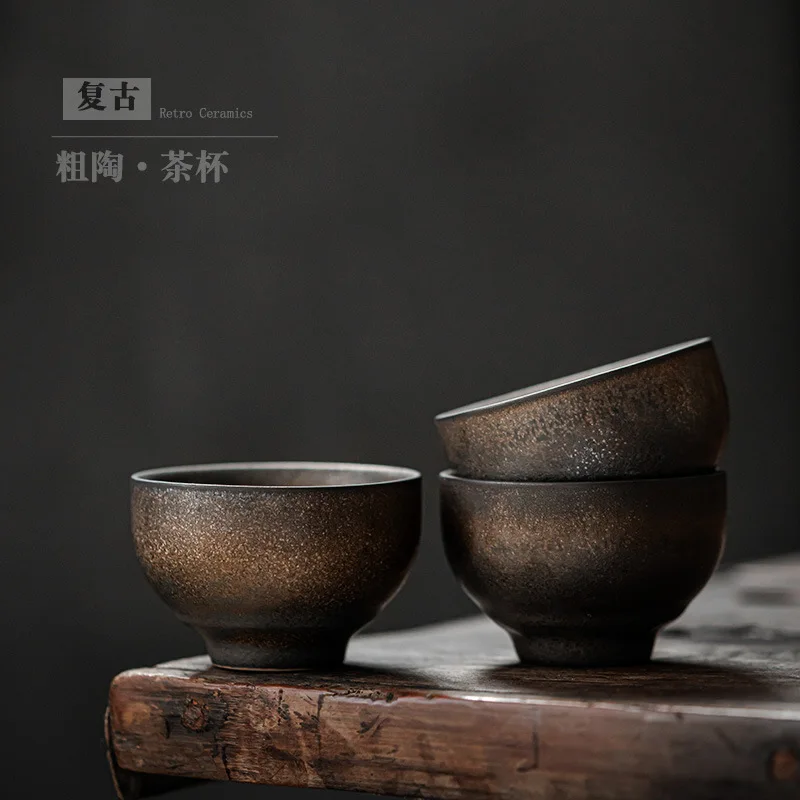 

Retro ceramic tea cup tea cup Kung Fu tea set single cup master cup Japanese home small tea bowl tea cup