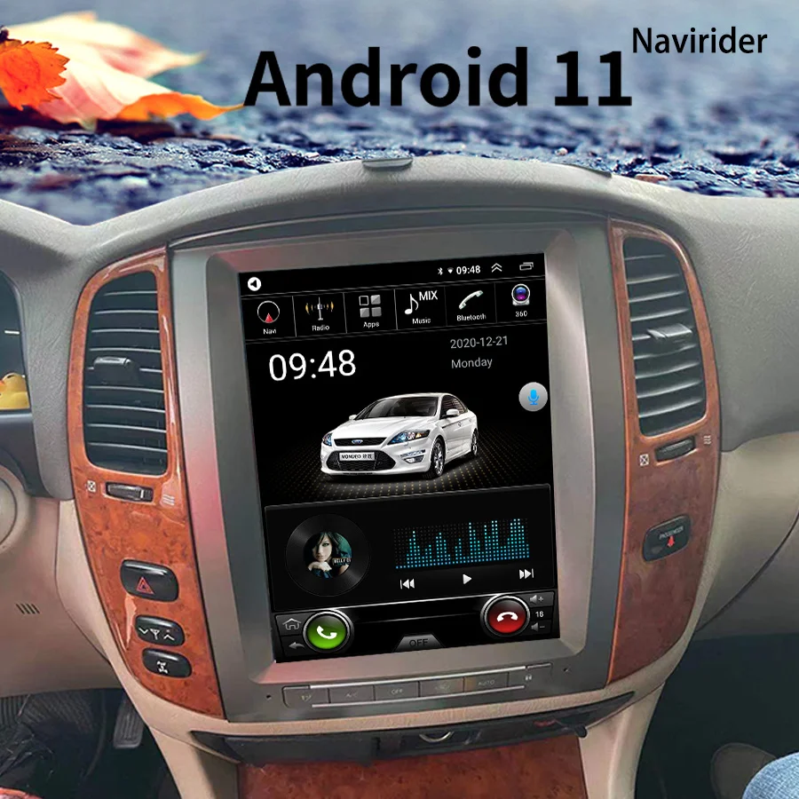 Автомобильный радиоприемник 12 1 дюйма Android 11 экран GPS для Toyota Land Cruiser 100 Sahara 2005 2006 2004
