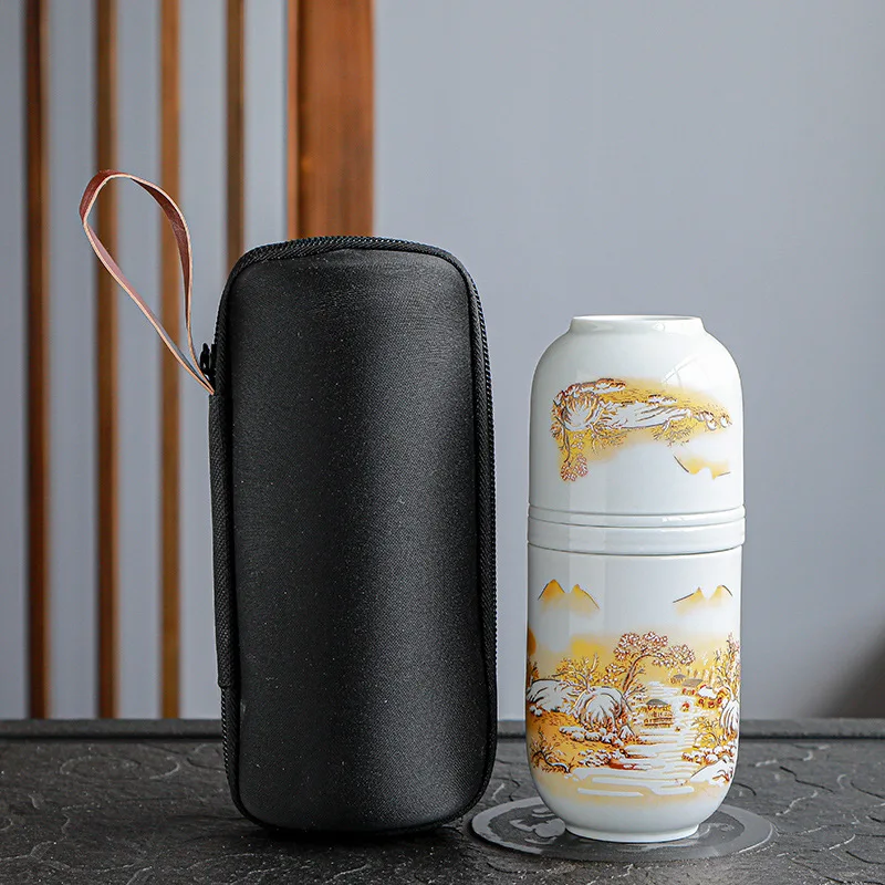 Портативный один чайник две чашки простой чайная чашка керамический маленький