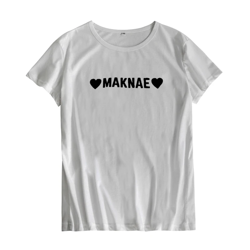 2018 Новая Мода Сердце Maknae Футболка с принтом Харадзюку хипстерская женская