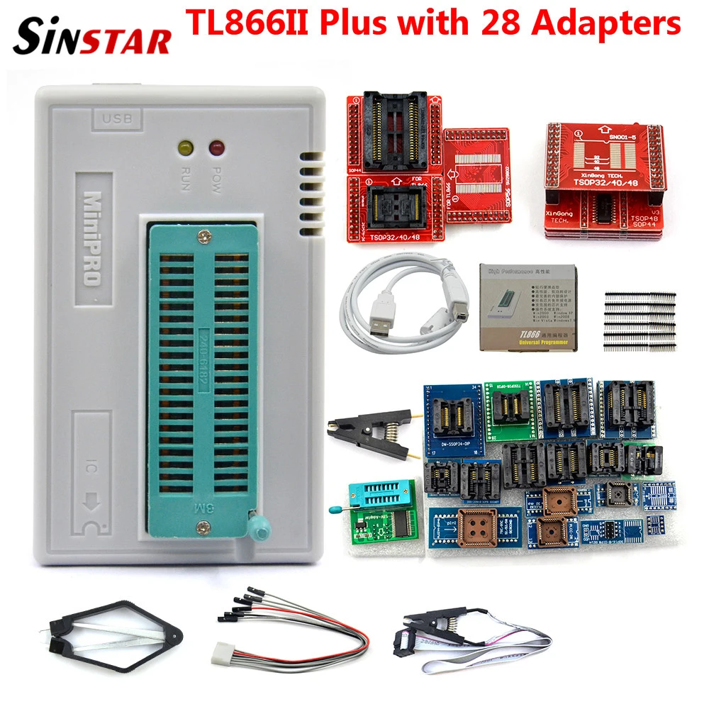 Sinstar Newest V11.2 Minipro TL866II Plus USB Programmer support 16000+IC SPI Flash NAND EEPROM MCU PIC AVR High Quality | Компьютеры и
