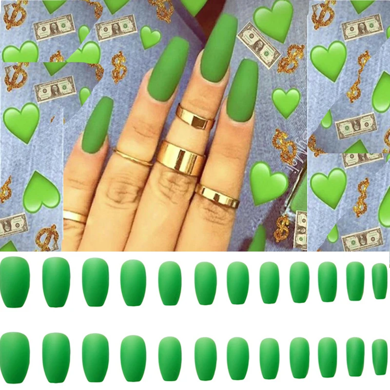 10/24 шт. однотонные белые Акриловые Поддельные NailsTips ногтей расширением балетки