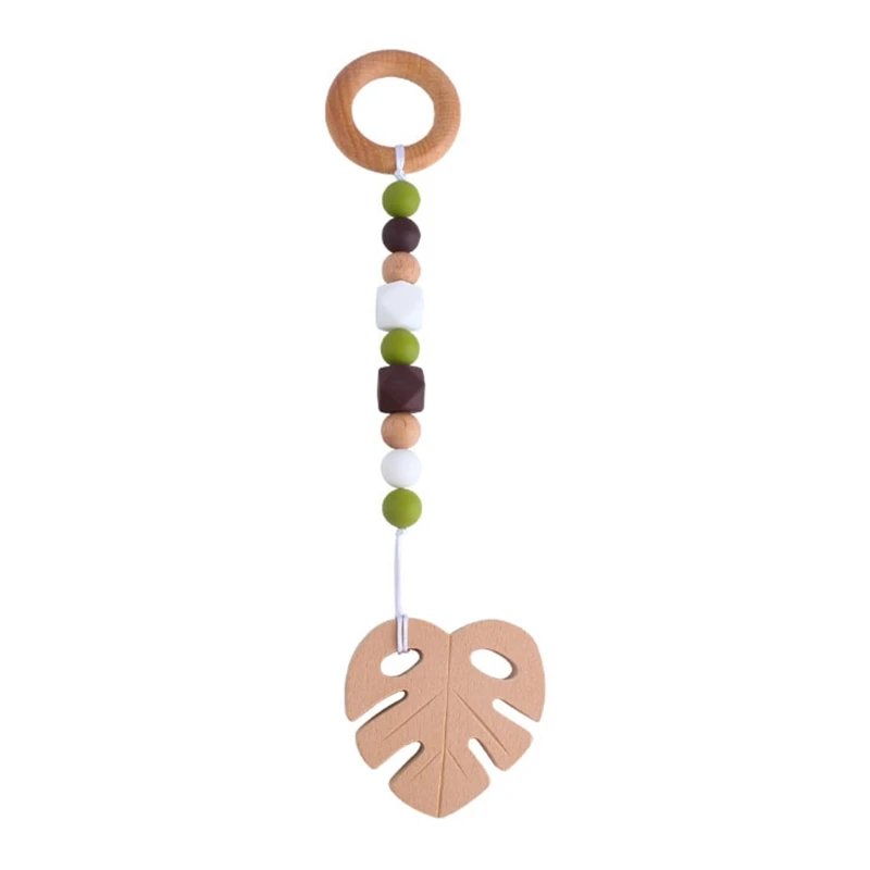 

Baby Teether Teething Pendant Pram Clip Hanging Toy Stroller Chain Rattle Wooden Nursing Molar Soother Infants Shower Gifts