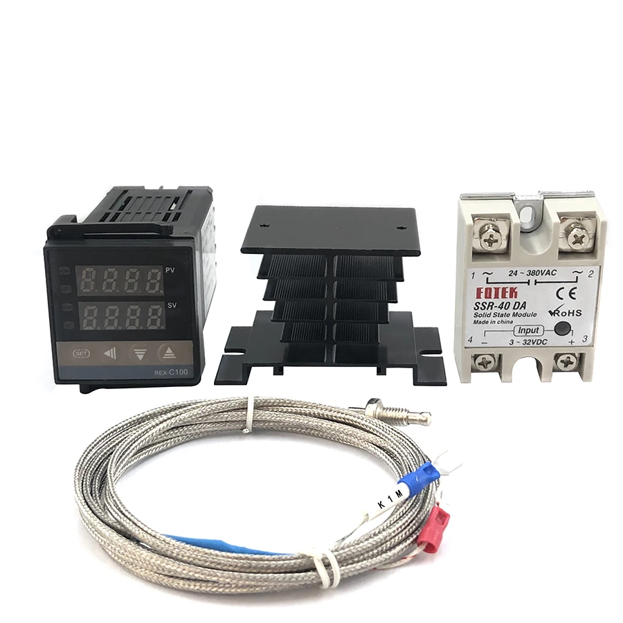 REX-C100 цифровой PID регулятор температуры Термостат SSR выход+ Max.40A SSR реле+ K термопары зонд высокое качество RKC