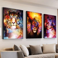 5d diy lion wolf tiger diamond painting wall art canvas paintingembroidery mosaic colorful animal room decor gift