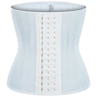 white latex waist trainer corset reducing shaper body shapewear women belly sheath slimming belt 25 steel bone modeling strap