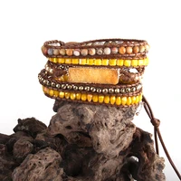 rh new summer fashion women armbander multicolor crystal natural stones mixed druzy charm 5x wrap bracelets dropshipping