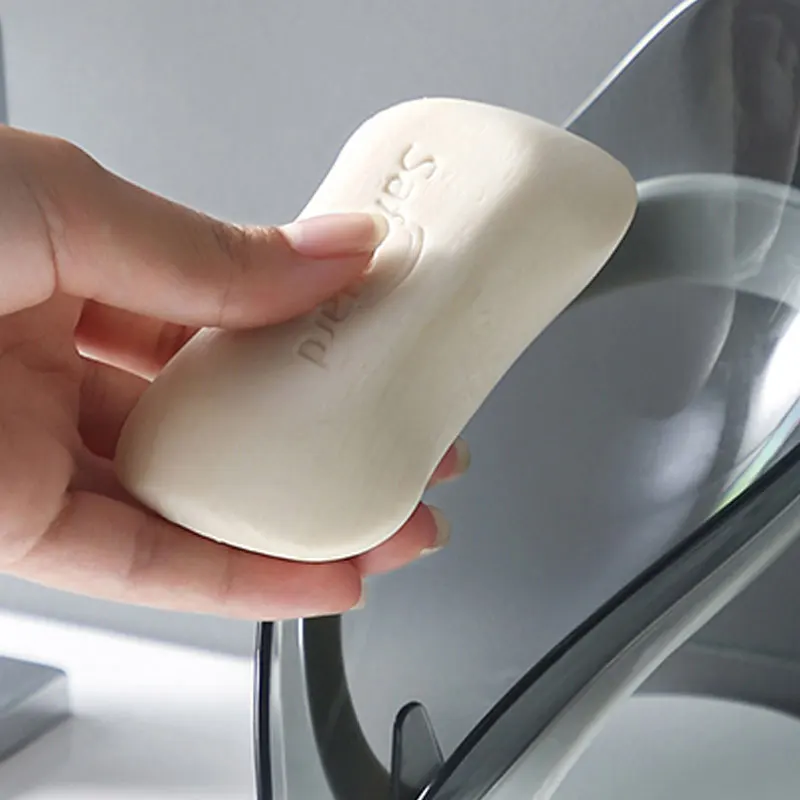

Leaf Shape Soap Box Bathroom Soap Holder Shower Non-slip Drain Soap Holder