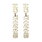 Женские акриловые серьги с длинной кисточкой, Простые Модные серьги золотого цвета в стиле панк с английскими буквами NO Thank