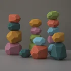 Детская деревянная игра Дженга строительный блок игрушка Цветной камень творческие развивающие игрушки Nordic Стиль игры с Радуга Кварцевый Камень деревянная игрушка