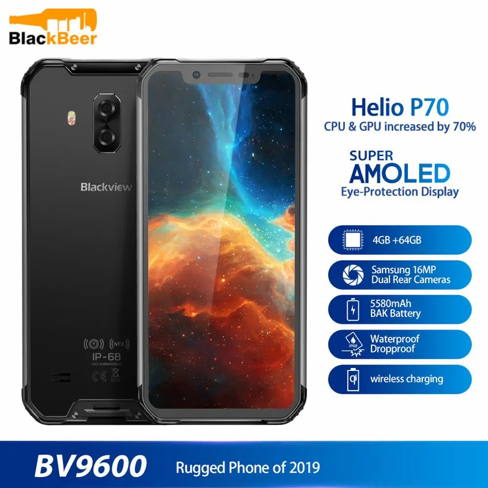 Blackview BV9600 Водонепроницаемый смартфон с 5 7 дюймовым дисплеем ОЗУ 4 Гб ПЗУ 64 ГБ Android 9
