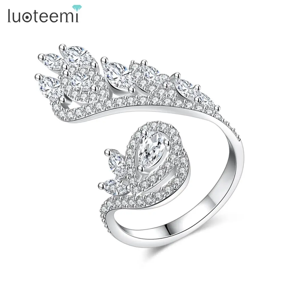LUOTEEMI изысканный Регулируемый Открытое кольцо для Для женщин вечерние или