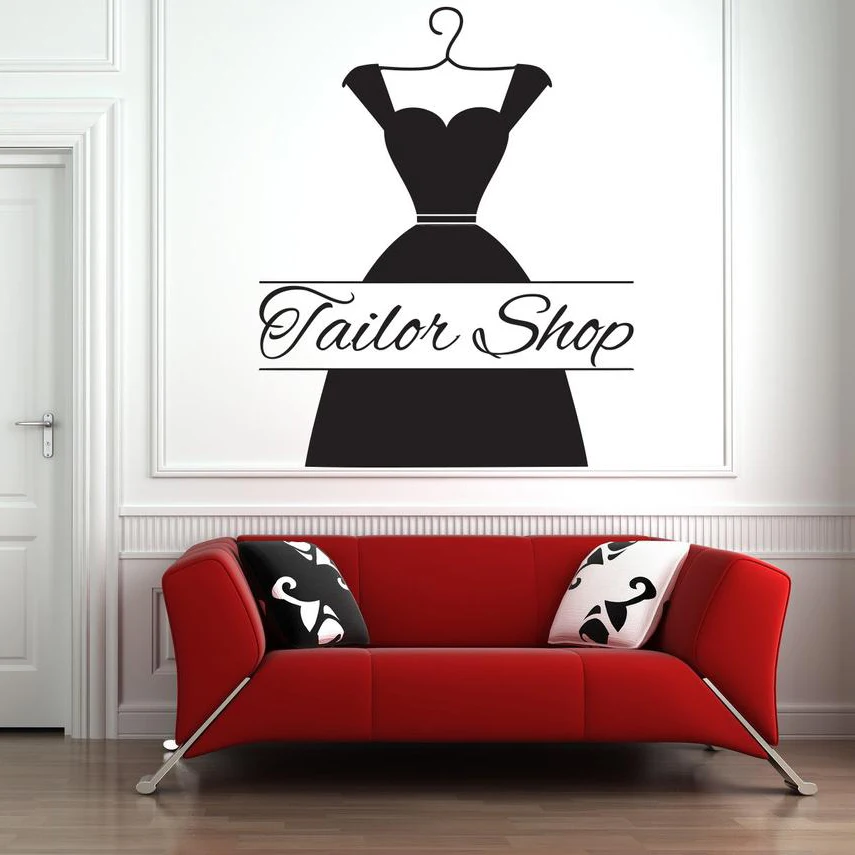 

Atelier wall decal Tailor Shop Sewing Studio decor Wall Stickers Fashion Clothes Women Stickers Vinyl Tailor Shop Decor C167