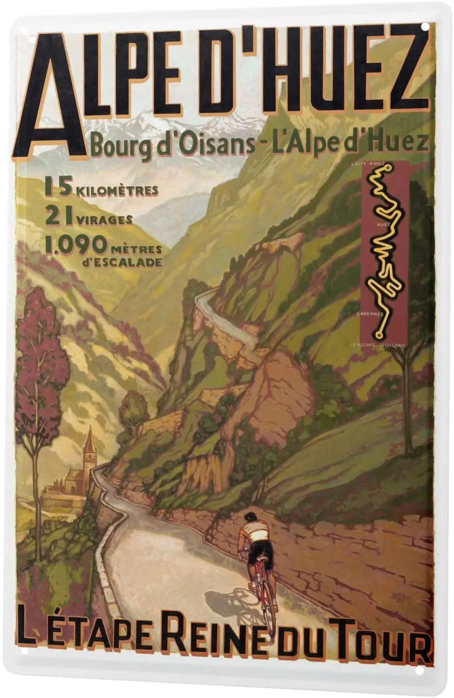 

Fun Alpe D'Huez France Tin Sign Metal Plate Decoration Sign Home Club Bar Wall Decoration Plaque
