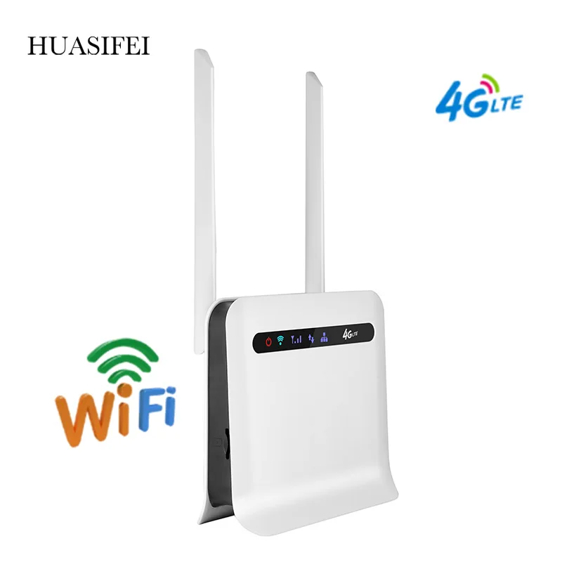 HUASIFEI 300Mbps 3G 4G wireless WIFI router modem 2.4GHz wi fi router with sim card WAN/LAN 2 disassembled antennas