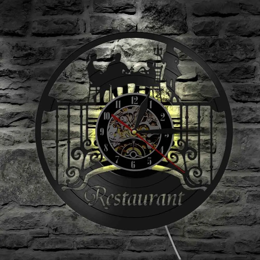 Ресторанный знак Кейтеринг настенные художественные часы кухня питание