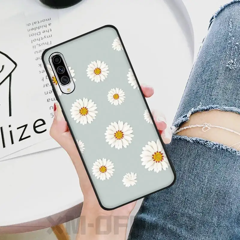 LJHYDFCNB daisy wallpaper Black TPU Soft Rubber Phone Cover For Samsung A10 20 30 40 50 70 10S 20S 2 Core C8 A30S A50S | Мобильные