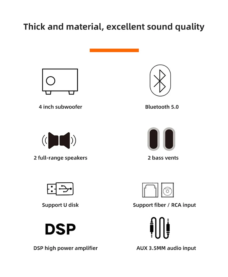 2 в 1 Bluetooth Саундбар съемный динамик домашний кинотеатр бас Многофункциональный