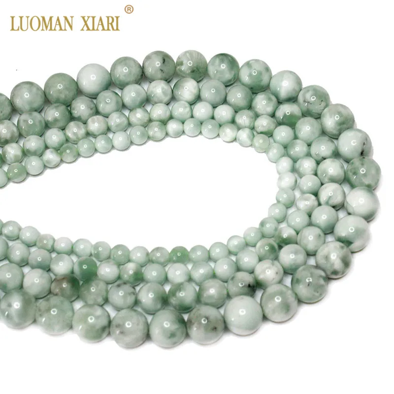 Круглые Бусины Из ангелита ААА 100% натурального зеленого цвета для изготовления