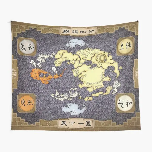 

Avatar the Last Airbender Map Fashion Room Decor Pattern Tapestry Multicolored Mandala Printed Tapestry Wall Bedroom