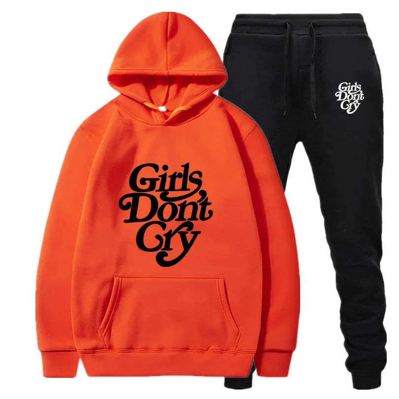 

Men's Hoodie + Pants Set Autumn and Winter Hooded Sweatshirt Sweatshirt Men's Fashion Printed Hip Hop Hooded Pullover