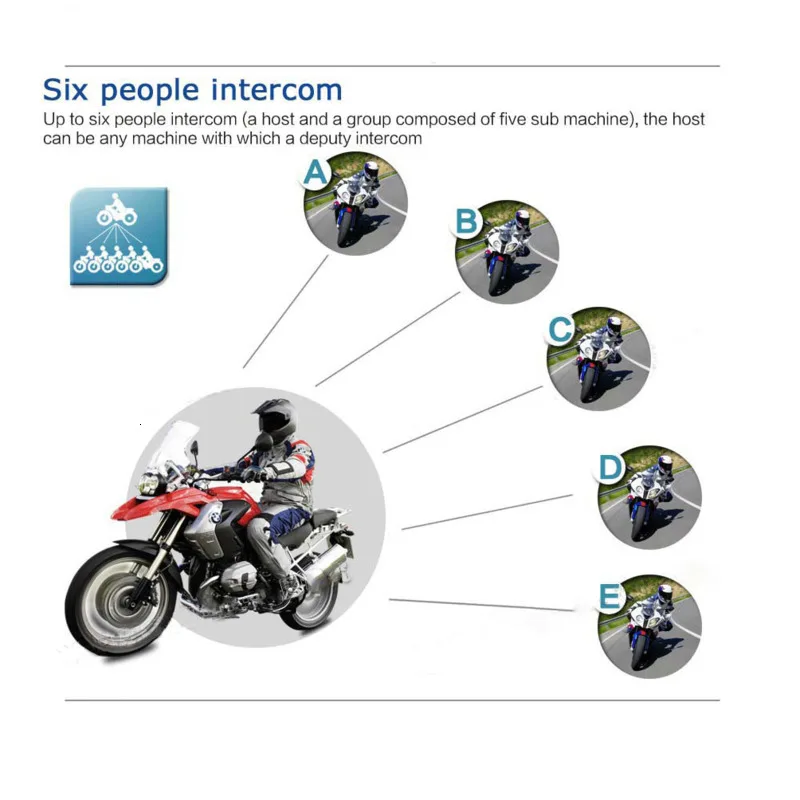 Гарнитура для мотоциклетного шлема 1200 м Bluetooth гарнитура езды на мотоцикле