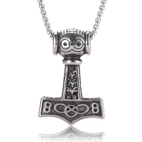 stainless steel men viking pendants necklace cross pattern pendant mens new vintage jewelry gifts 24 inch pd0431