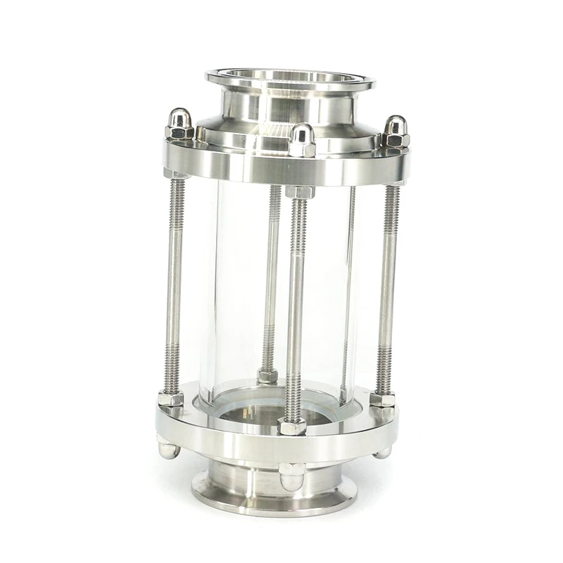 Фитинг санитарный из нержавеющей стали с тройным зажимом смотровое стекло для