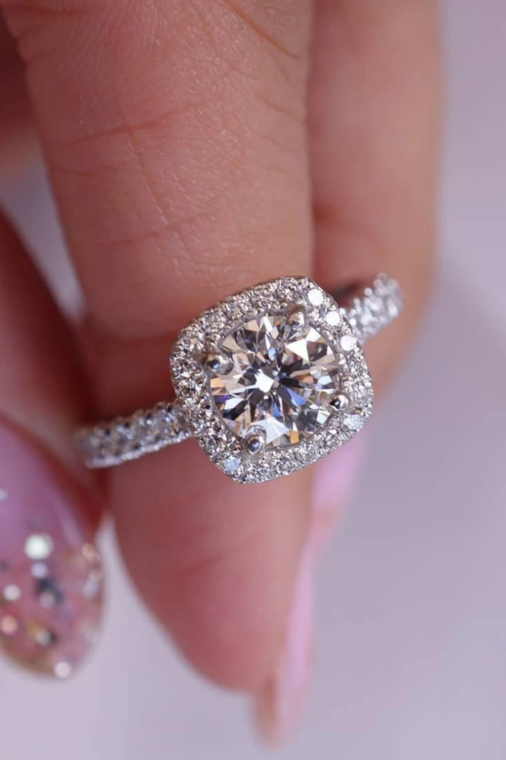 

Crystal Diamond Zirconia lab Diamond 1.01 carat engagement ring