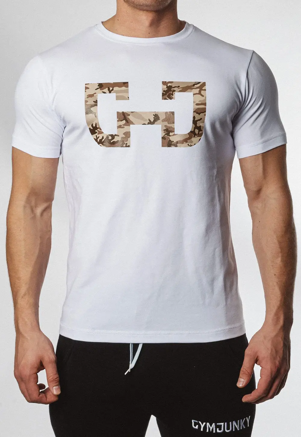 

New casual breathable sports short sleeve running training trend men's T-shirt cotton fitness top