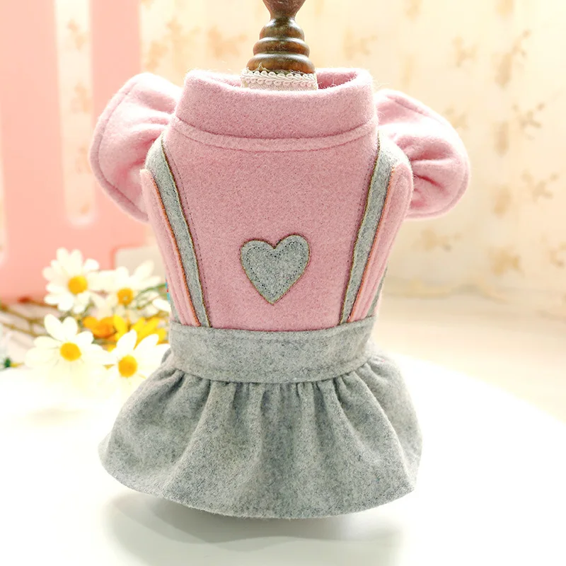 Woolen Dog Cat Hoodie Dress Heart Design Pet Puppy Coat Jacket for Dogs Cats Small Medium | Дом и сад