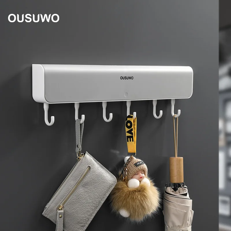 

New Multifunction Storage Shelf Home Accessories Storage Box with Hook for Bathroom Door Wall-Mounted Punch Free Storage Rack