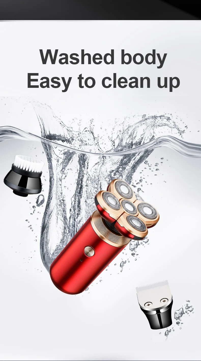 Электрическая бритва электрическая с 4 головками для сухого и влажного бритья