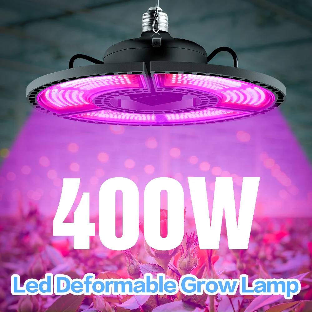

Indoor E27 Led 400W Grow Light Panel Full Spectrum Phyto Lamp For Flowers E26 Lamp For Plants Hydroponics Led Fitolamp Grow Tent