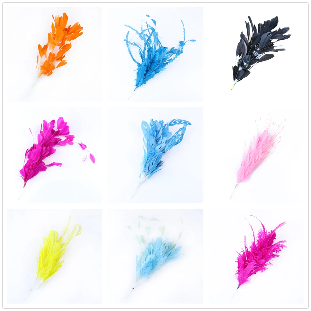 

Новые окрашенные Различные Перья, цветы, красивый корсаж ручной работы, натуральные гусиные перья для поделок «сделай сам», украшение для с...