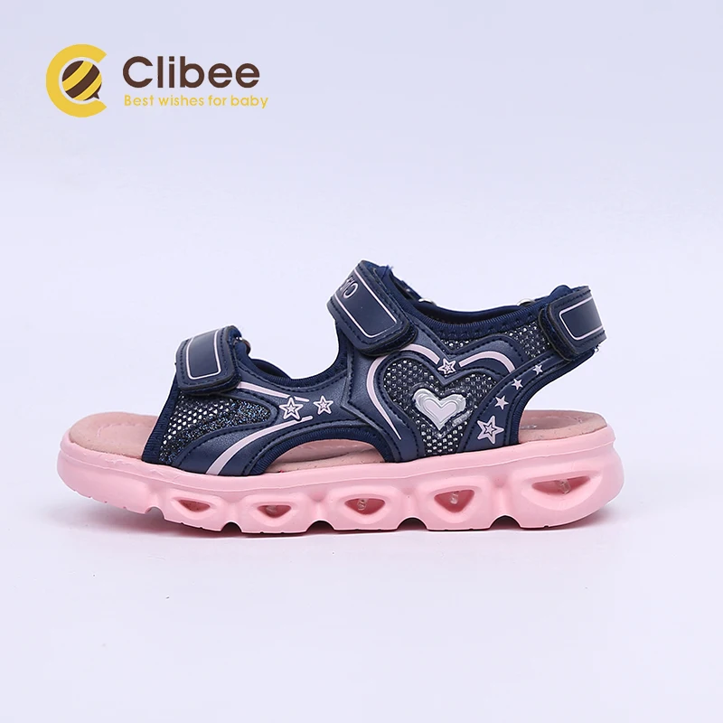 CLIBEE/спортивные сандалии с открытым носком для девочек Удобная прогулочная