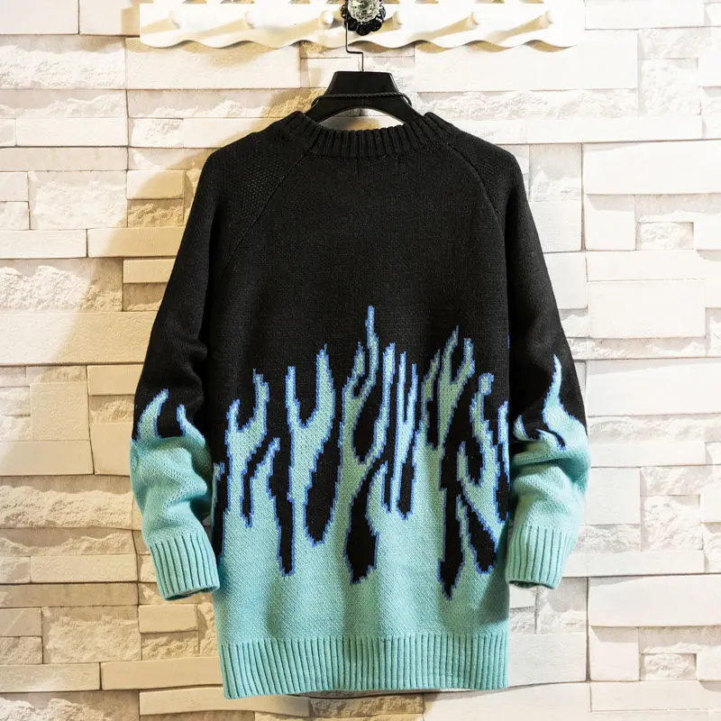 

Autumn and winter Japanese sweater men's Korean version student's clothes lazy Style Men's sweater loose line clothes