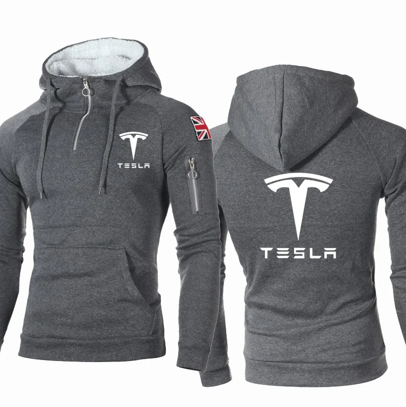 

NEW Fashion Men Hoodies Tesla Car Logo Print Sweatshirt Spring Autumn Men Hoodies Sportswear hip hop Casual Hoody Male Tops