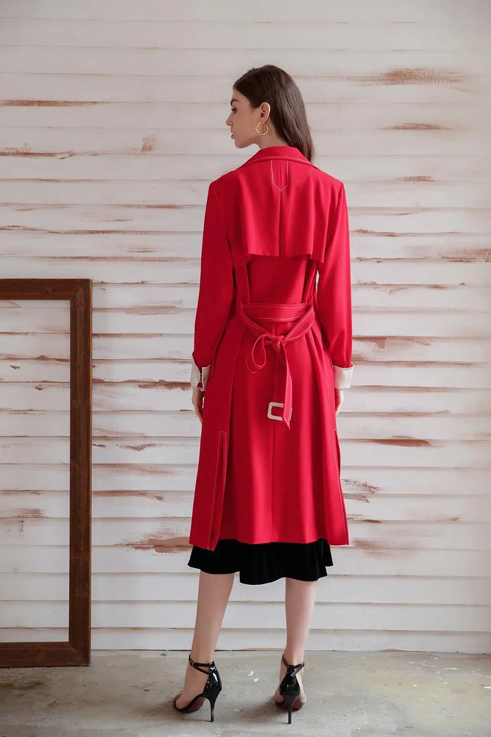 

New Fashion Long Trench Coat Women Runway Casual Windbreaker Overcoat Outerwear Spring Autumn Luxury Brand Lady Clothes