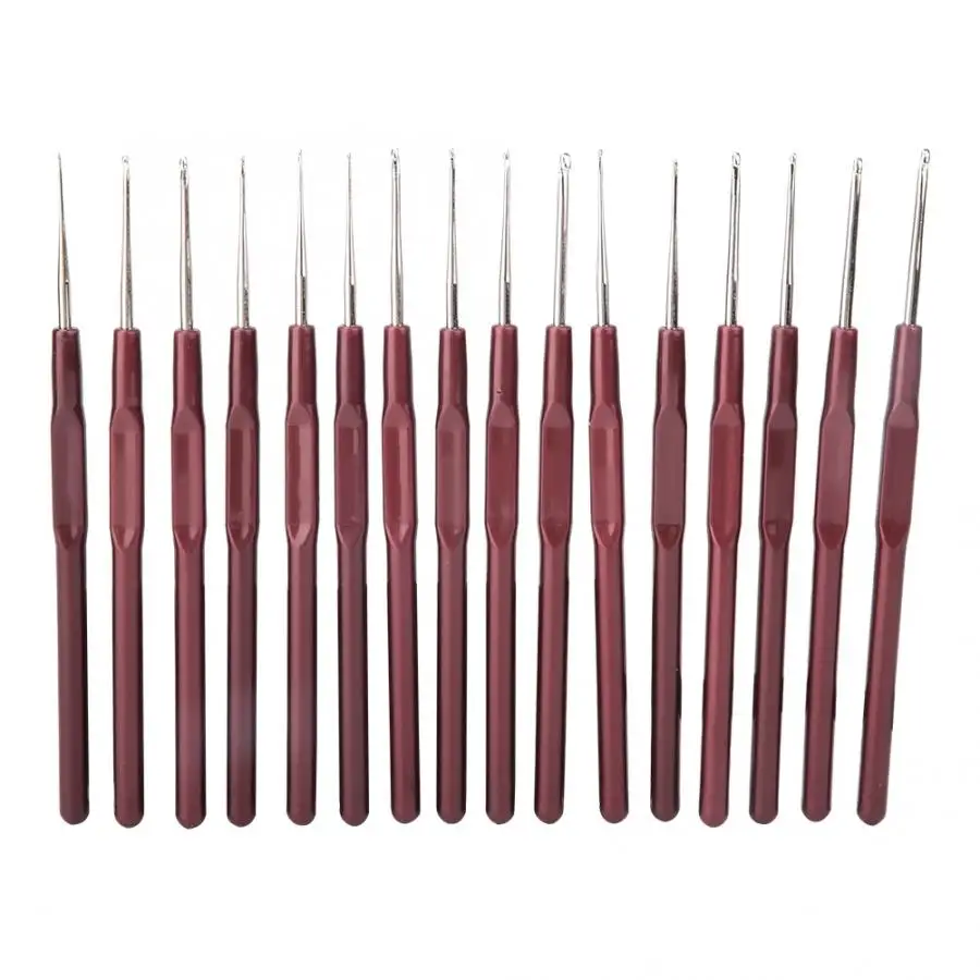 Sewing Tools Plastic Handle Ultra-fine Lace Crochet Hook Set Stainless Steel Knitting Needle DIY Tool | Дом и сад