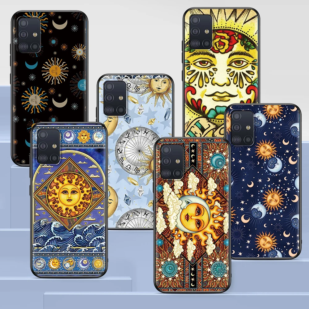 

Art Sun Face Case for Samsung Galaxy A51 A12 A21s A71 A52 A31 A32 A02s A72 A11 A41 A22 A01 A42 A91 A21 Black Soft Phone Cover