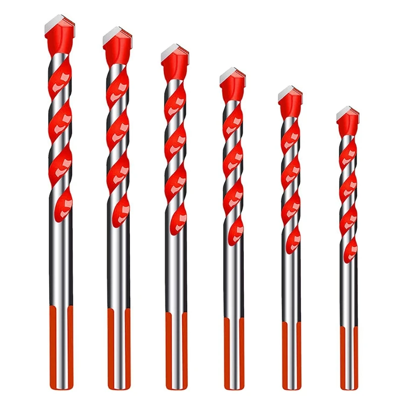 

5 Pcs Triangle Drill Bit Set Multifunctional Drill Bits Punching Drill Bits Set with Triangular Handle Carbide Tip