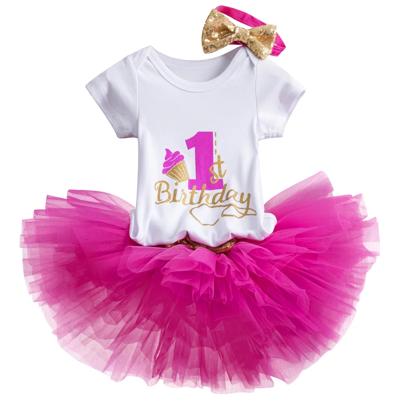 

Baby Girl 1 Year Birthday Dress Infant Flower Lace Party Dresses Pageant Wedding Floral Girl Dress