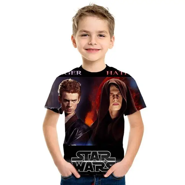 Звездные войны 3D imprimir bien de los hombres/las nias Топы Camiseta de manga corta Caballero Jedi imprimir nios camiseta de moda - Цвет: NT-683