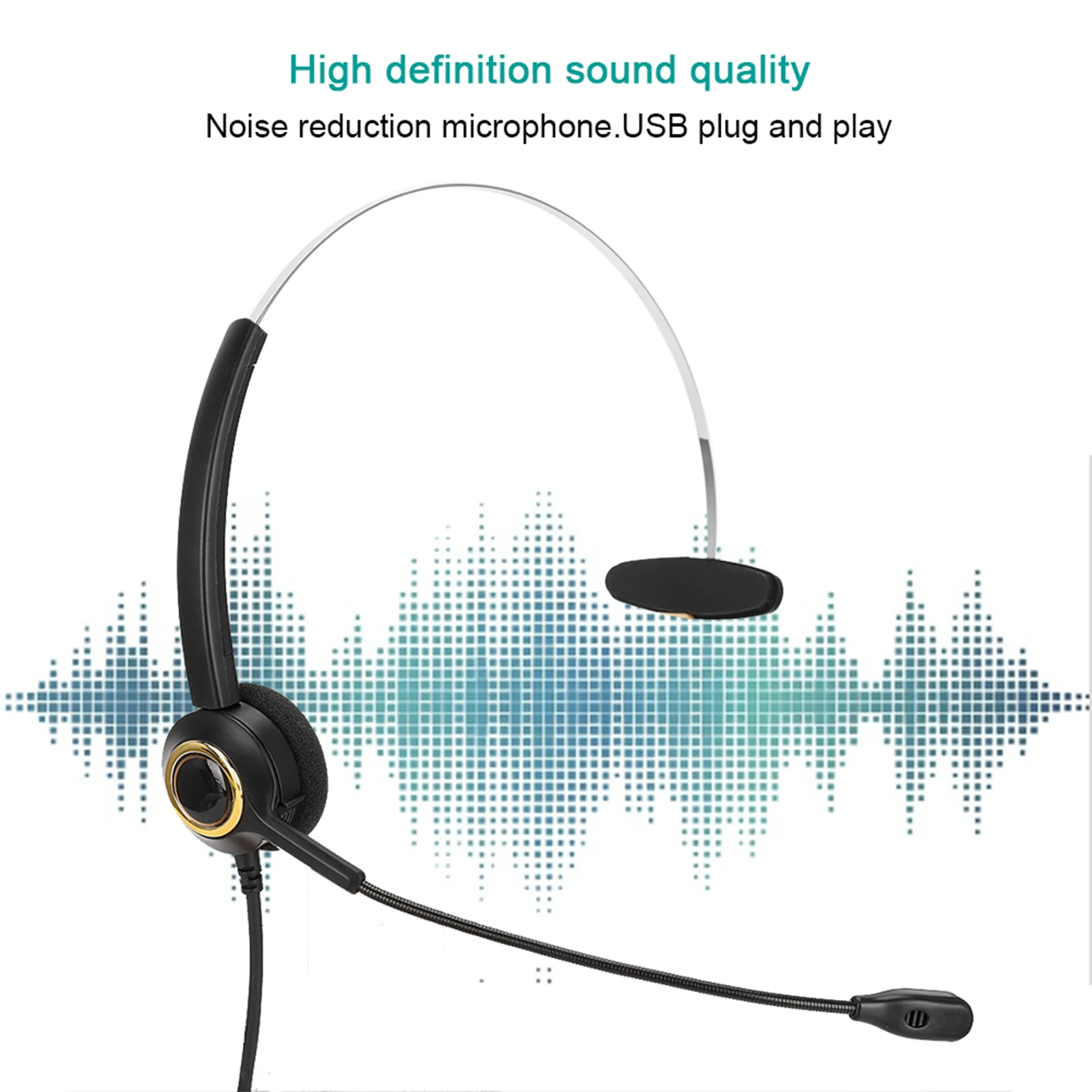 Проводная гарнитура С микрофоном оператор телефонной связи наушников Шум