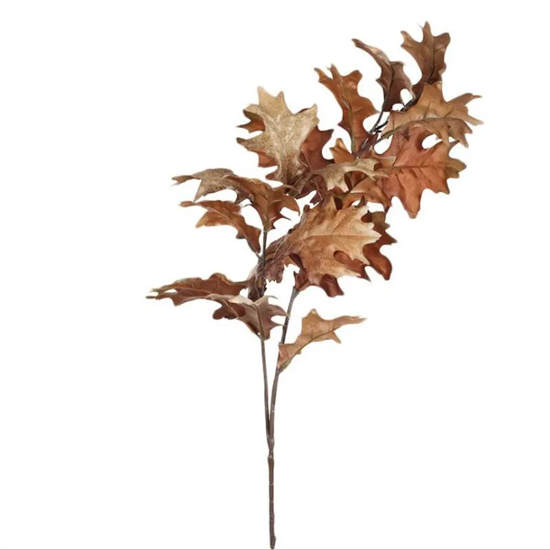 7Pcs Fake Long Stem Oak Leaf (2 stems/piece) 35.43" Simulation Autumn Greenery for Home Wedding Decorative Artificial Plants | Дом и сад